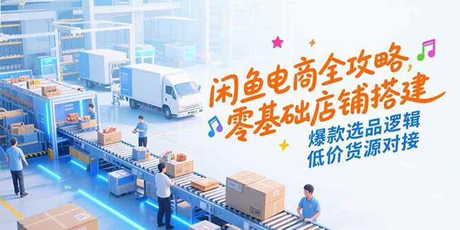 (15325期)闲鱼电商全攻略,零基础店铺搭建,爆款选品逻辑,低价货源对接-大可网创