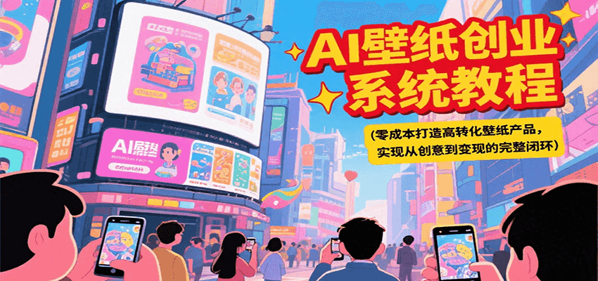 AI壁纸创业系统教程,零成本打造高转化壁纸产品,实现从创意到变现的完整闭环-大可网创