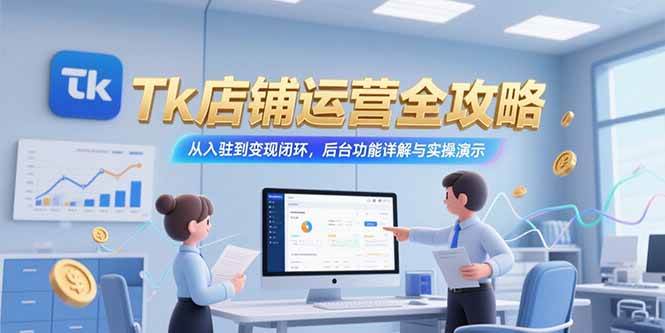 (15345期)Tk店铺运营全攻略,从入驻到变现闭环,后台功能详解与实操演示-大可网创