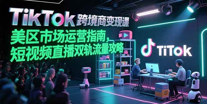 (15344期)TikTok跨境电商变现课,美区市场运营指南,短视频直播双轨流量攻略-大可网创
