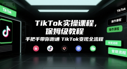 TikTok实操课程,保姆级教程,手把手带你跑通TikTok变现全流程-大可网创