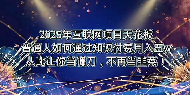 (15354期)2025年互联网项目天花板,普通人如何通过卖项目实现逆风翻盘,月入5W+!-大可网创