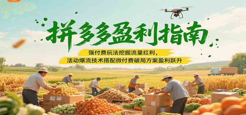 拼多多盈利指南:强付费玩法挖掘流量红利,活动爆流技术搭配微付费方案实现盈利跃升-大可网创