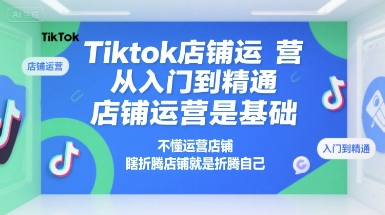 Tiktok店铺运营从入门到精通,店铺运营是基础,不懂运营店铺,瞎折腾店铺就是折腾自己-大可网创