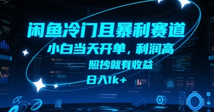闲鱼冷门且暴利赛道,小白当天开单,利润高,照抄就有收益,日入1k+【揭秘】-大可网创