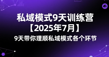 私域模式9天训练营【2025年7月】9天带你理顺私域模式各个环节-大可网创