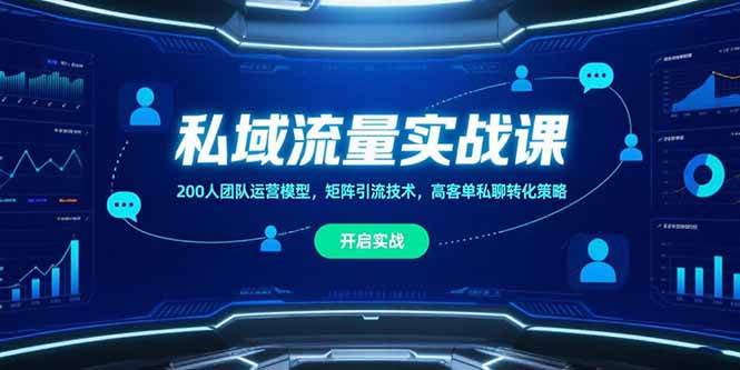 (15403期)私域流量实战课,200人团队运营模型,矩阵引流技术,高客单私聊转化策略-大可网创