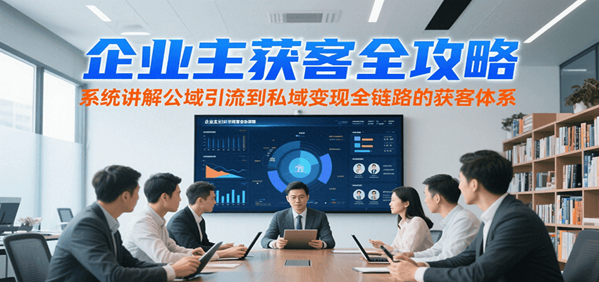 企业主获客全攻略,系统讲解公域引流到私域变现全链路的获客体系-大可网创