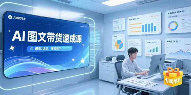 (15416期)AI图文带货速成课,养号引流秘籍,爆款选品策略,美图制作全流程-大可网创