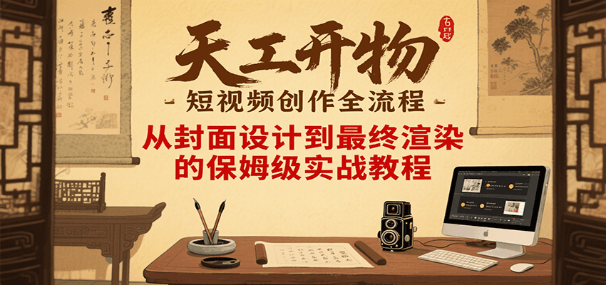 天工开物短视频创作全流程,从封面设计到最终渲染的保姆级实战教程-大可网创