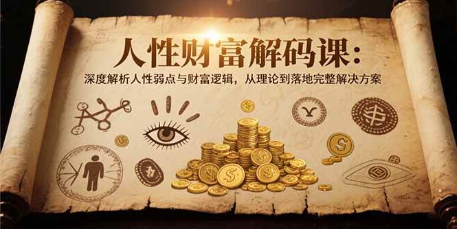 (15434期)人性财富解码课6.0:深度解析人性弱点与财富逻辑,理论到落地完整解决方案-大可网创