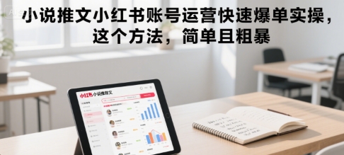 小说推文小红书账号运营快速爆单实操,这个方法,简单且粗暴-大可网创