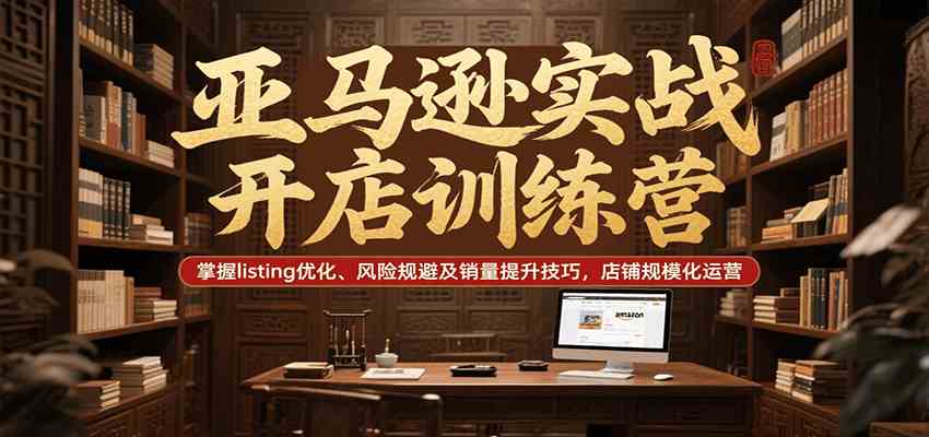 亚马逊实战开店训练营,掌握listing优化、风险规避及销量提升技巧,店铺规模化运营-大可网创