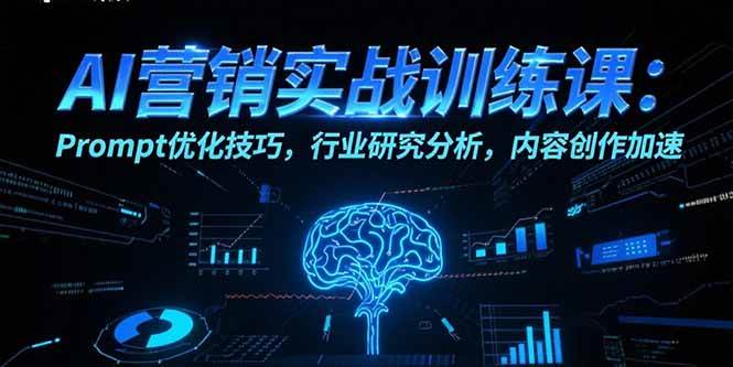(15465期)AI营销实战训练课:Prompt优化技巧,行业研究分析,内容创作加速-大可网创