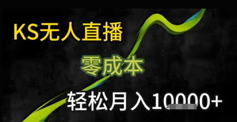 KS无人直播25年最新玩法,只需一部手机,轻松月入1W+【揭秘】-大可网创