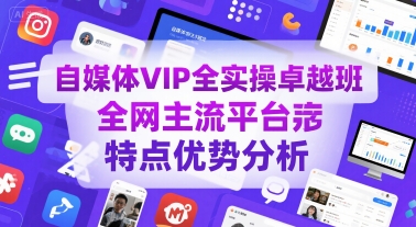 自媒体VIP全实操卓越班,全网主流平台特点优势分析-大可网创