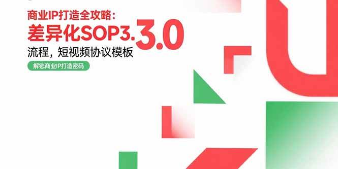 (15486期)商业IP打造全攻略:差异化SOP3.0流程,短视频协议模板,婚恋项目实战案例-大可网创