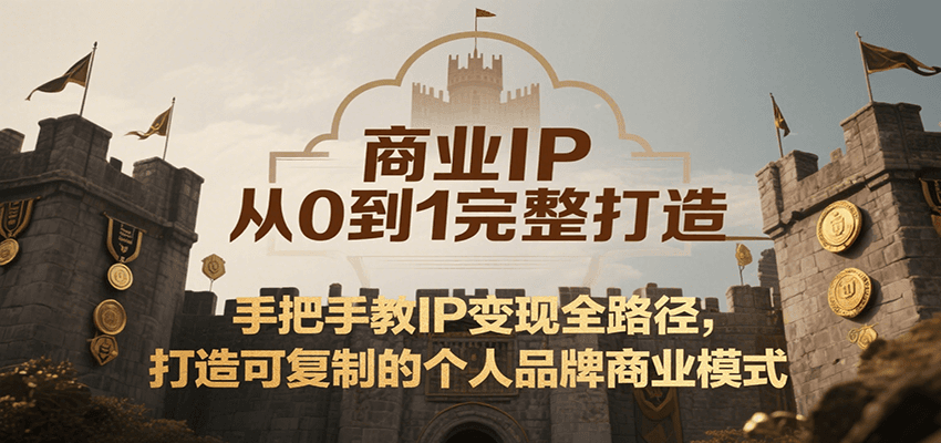 商业IP从0到1完整打造,手把手教IP变现全路径,打造可复制的个人品牌商业模式-大可网创