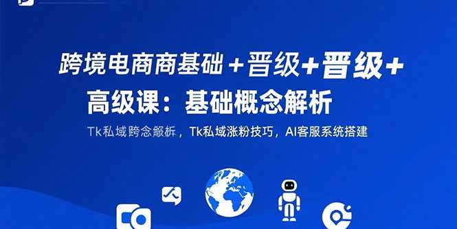(15496期)跨境电商基础+晋级+高级课:基础概念解析,Tk私域涨粉技巧,AI客服系统搭建-大可网创