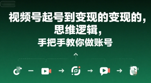 视频号起号到变现的思维逻辑,手把手教你做账号-大可网创