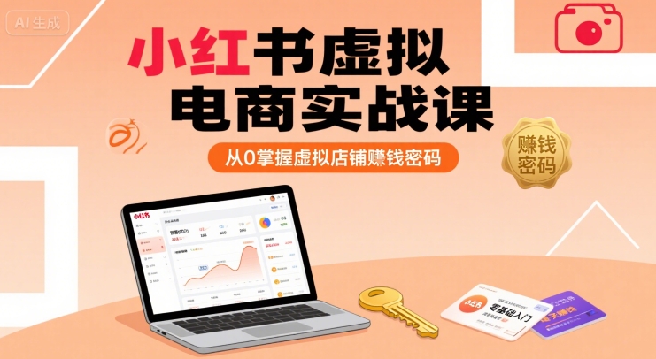 小红书虚拟电商实战课,从0掌握虚拟店铺賺钱密码-大可网创
