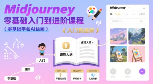 midjourney零基础入门到进阶课程,零基础学会AI绘画-大可网创