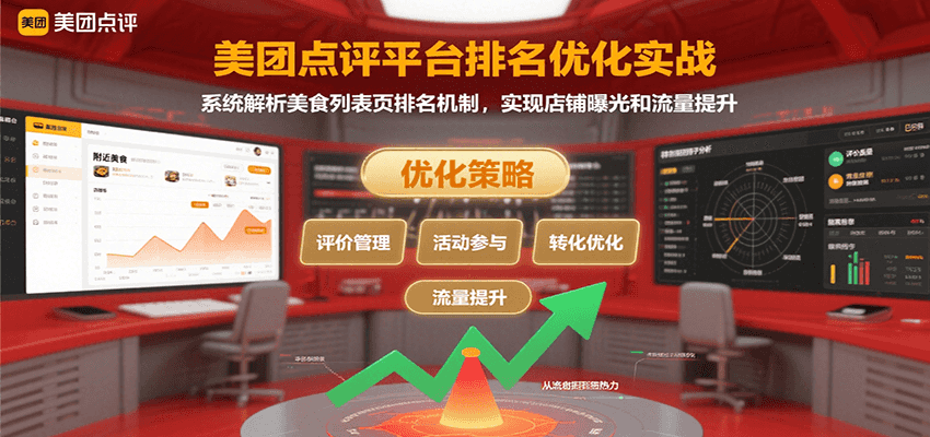 美团点评平台排名优化实战,系统解析美食列表页排名机制,实现店铺曝光和流量提升-大可网创