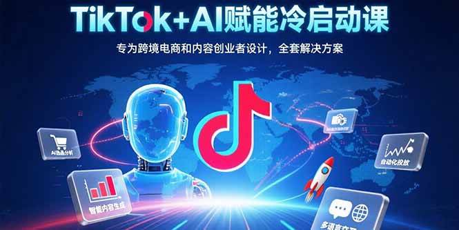 (15561期)TikTok+AI赋能冷启动课:专为跨境电商和内容创业者设计,全套解决方案-大可网创