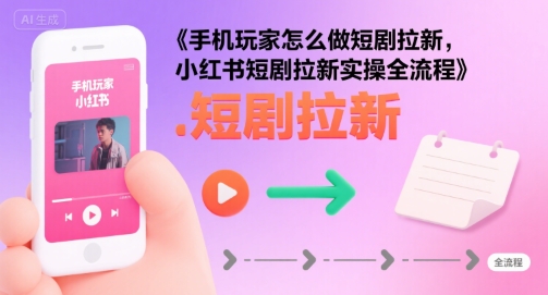 手机玩家怎么做短剧拉新,小红书短剧拉新实操全流程-大可网创
