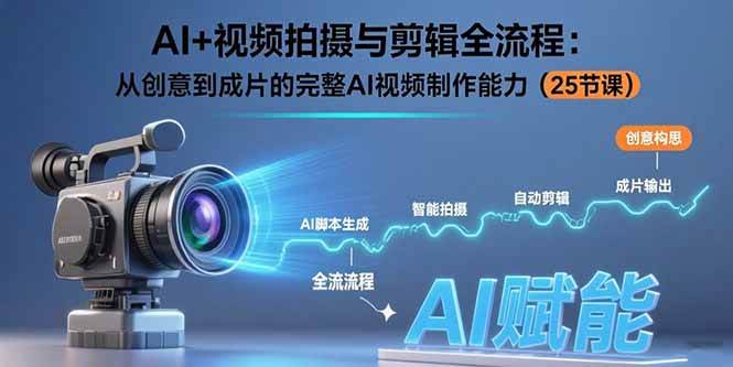 (15612期)AI+视频拍摄与剪辑全流程:从创意到成片的完整AI视频制作能力(25节课)-大可网创