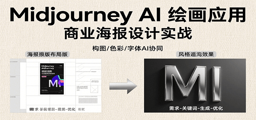 Midjourney AI绘画应用,关键词指令解析、漫画头像制作、海报设计、3D人物生成等-大可网创