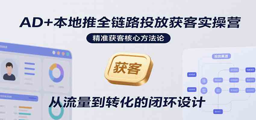 AD+本地推全链路投放获客实操营,快速掌握精准获客技巧,当天投放当天转化高效营销-大可网创