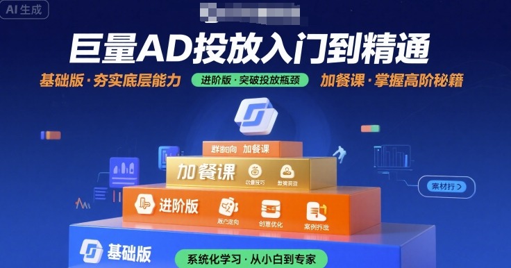 巨量AD投放入门到精通,基础版+进阶版+加餐课-大可网创