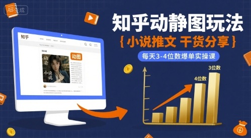 小说推文干货分享之知乎动静图玩法,每天3-4位数爆单实操课-大可网创