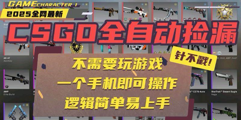(15679期)CSGO自动捡漏项目,最新玩法,不用挂机不用玩游戏,一个手机即可操作。…-大可网创