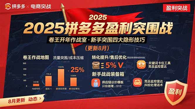 (15687期)2025拼多多盈利突围战:卷王开年作战室,新手突围四大隐形技巧(更新8月)-大可网创