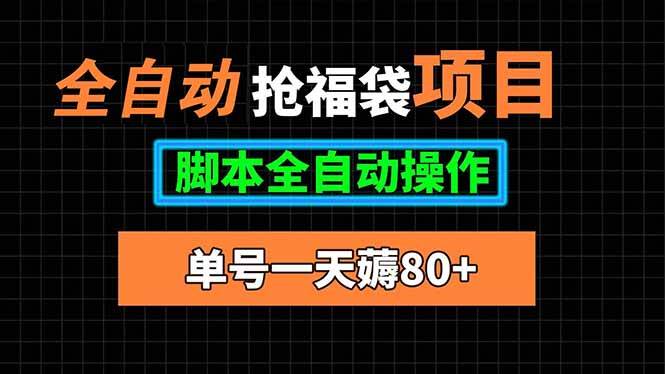 (15697期)全自动抢福袋项目,单号一天80+脚本全自动操作-大可网创