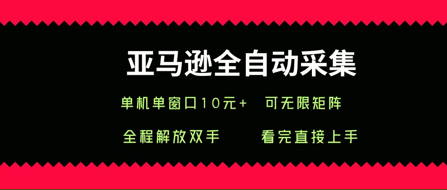 (15704期)亚马逊全自动采集,单机单窗口一天10+,可无限矩阵去做-大可网创