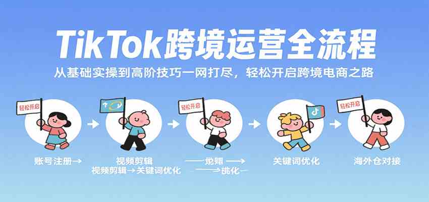 TikTok跨境运营全流程,从基础实操到高阶技巧一网打尽,轻松开启跨境电商之路-大可网创