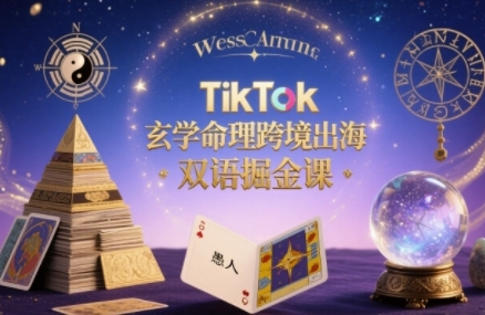 TikTok玄学命理跨境出海双语掘金课,手把手教你用命理知识精准直击海外用户痛点-大可网创