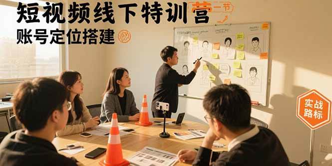 (15707期)短视频线下特训营:账号定位搭建/口播号拍摄剪辑/直播间流量入口/变现实战-大可网创