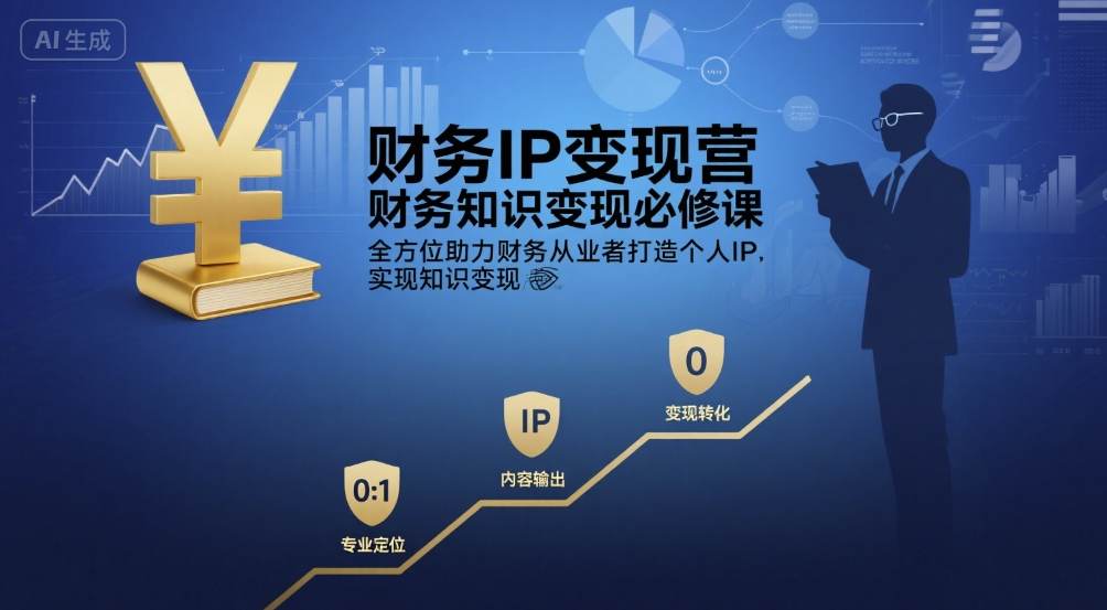 财务IP变现营,财务知识变现必修课,全方位助力财务从业者打造个人IP,实现知识变现-大可网创