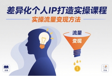 差异化个人IP打造实操课程,实操流量变现方法-大可网创