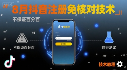 8月抖音注册免核对技术,不保证百分百,自测-大可网创