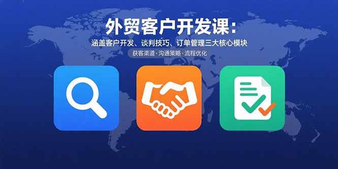 (15793期)外贸客户开发课:涵盖客户开发、谈判技巧、订单管理三大核心模块-大可网创