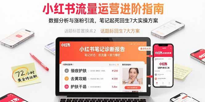 (15827期)小红书流量运营进阶指南,数据分析与涨粉引流,笔记起死回生7大实操方案-大可网创