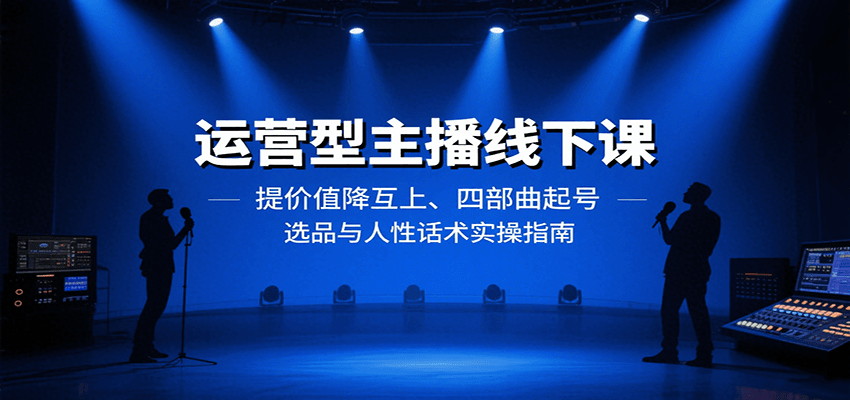 运营型主播线下课:提价值降互上、四部曲起号、选品与人性话术实操指南-大可网创