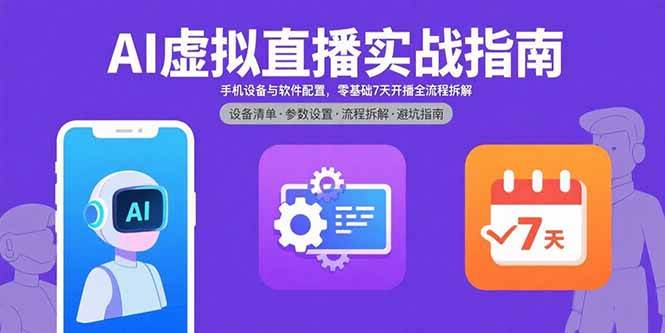 (15835期)AI虚拟直播实战指南,手机设备与软件配置,零基础7天开播全流程拆解-大可网创
