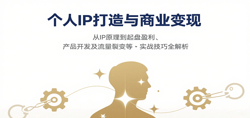 个人IP打造与商业变现,从IP原理到起盘盈利、产品开发及流量裂变等实战技巧全解析-大可网创