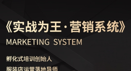 服装老板必修课《实战为王-营销系统》实现业绩被动式增长-大可网创